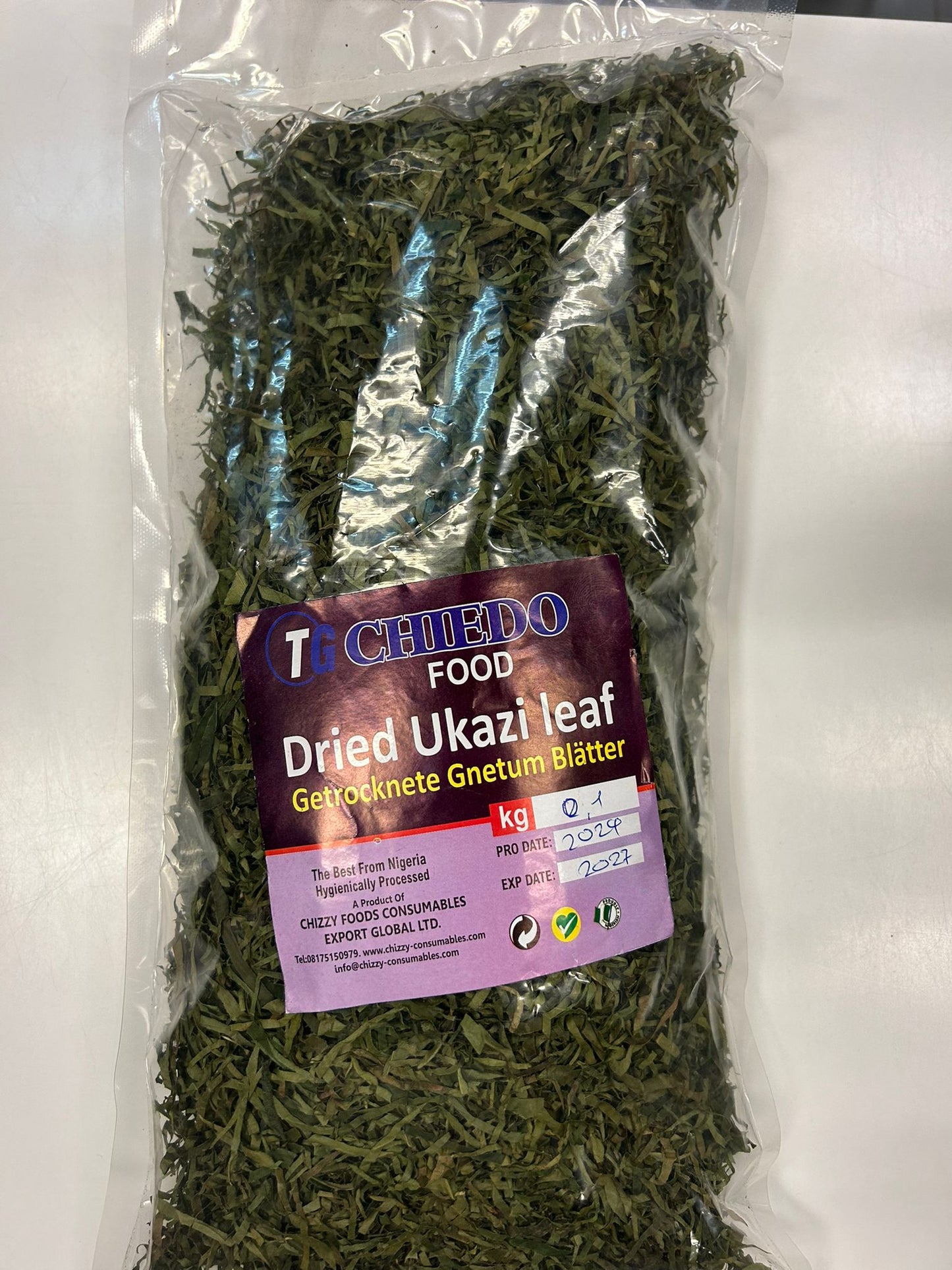 Dry Okazi Leaf Cut 100g