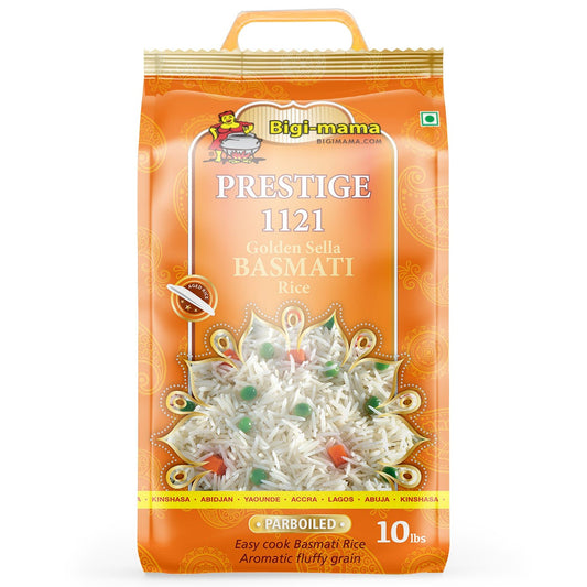 Rice Basmati Parboiled Golden Sella - Bigi Mama  4.54 kg.
